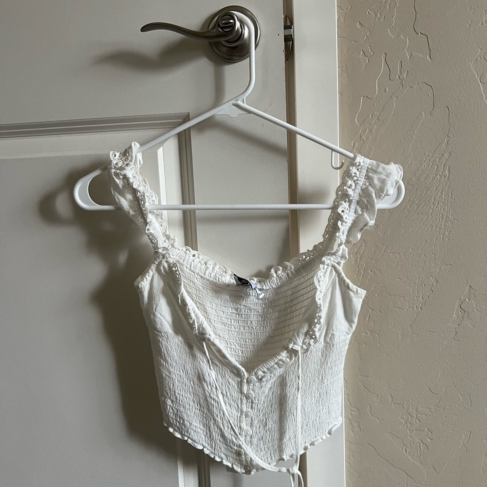 Princess Polly White Lace Tank Top